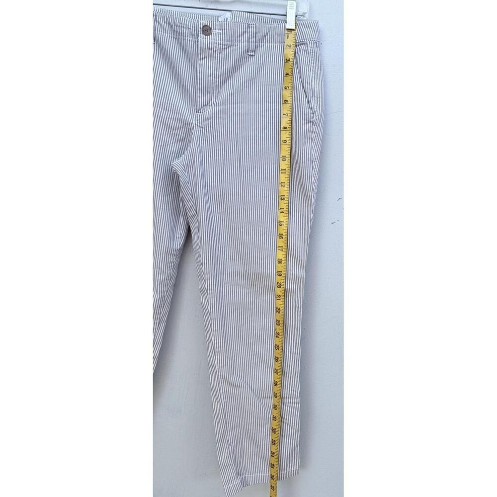 GAP Women's Blue White Striped Straight Crop Pants Girlfriend Khaki Nautical 6 - Picture 7 of 8